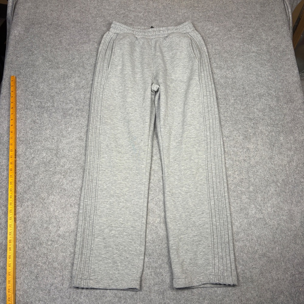 Boohoo MAN Gray Pintuck Sweatpants Straight Leg Fleece Joggers Mens Size M